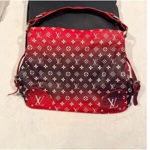 Louis Vuitton Red and Black Monogram Shoulder Bag